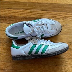 Adidas Samba White and Green Sneakers